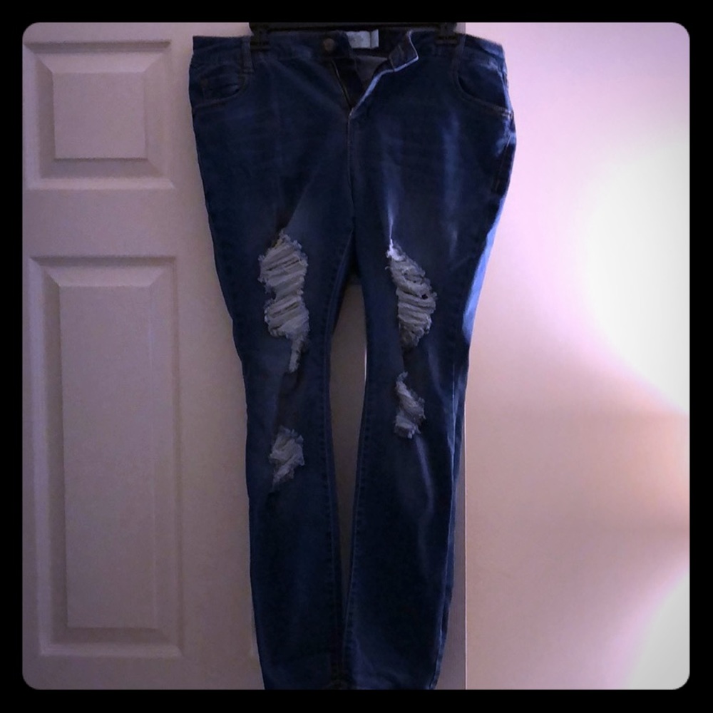 F21(not their brand) ripped jeans.